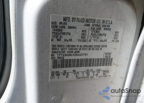 2002 Ford F-150 Lariat/Xlt from USA, damaged, VIN 1FTRW08LX2KA47791